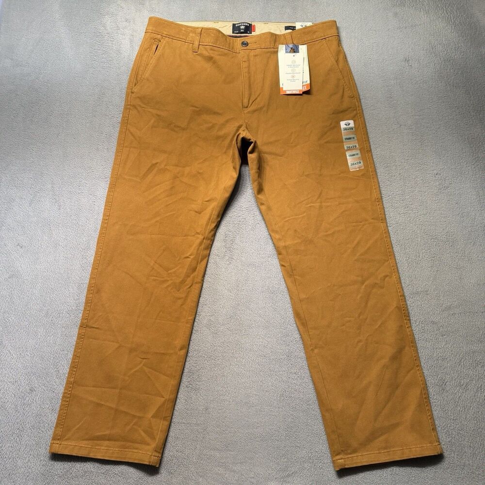 Dockers Ultimate Chino Mens 36x29 Brown Straight Fit Smart 360 Flex Pants NWT
